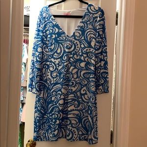 Blue and White Lily Dress